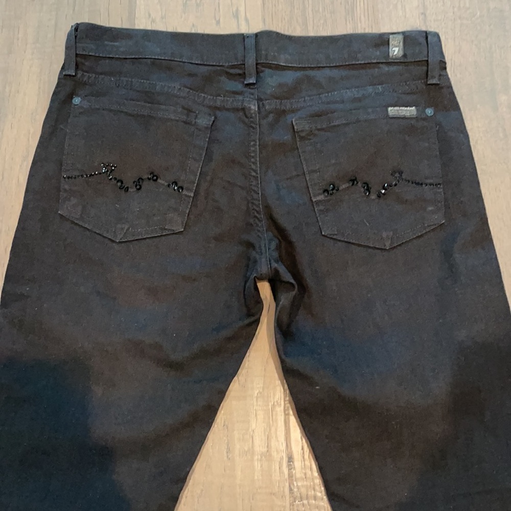 7 for All Mankind black jeans crystals Sz 30 - Picture 4 of 9
